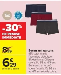 Tex Boxers uni garçons