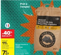 Mélange briquettes et charbon CARREFOUR