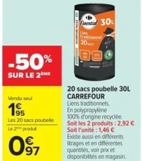 20 sacs poubelle 30L