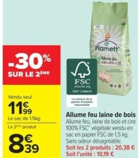 Allume feu laine de bois
