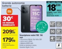 Smartphone redmi 15C 5G noir