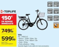 TOPLIFE Vélo Réf. : E4600 V2