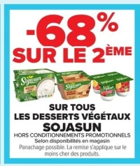 SUR TOUS LES DESSERTS VÉGÉTAUX SOJASUN