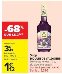 Sirop MOULIN DE VALDONNE Différentes variétés, 70 cl