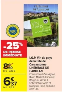 I.G.P. Vin de pays de la Cité de Carcassonne L'HÉRITAGE DE CARILLAN