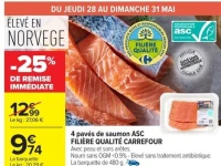 4 pavés de saumon ASC FILIÈRE QUALITÉ CARREFOUR