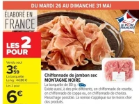 Chiffonnade de jambon sec