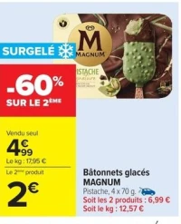 Bâtonnets glacés MAGNUM Pistache