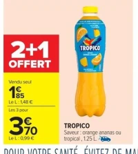 TROPICO Saveur : orange ananas ou tropical , 1.25 L.