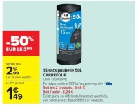 15 sacs poubelle 50L