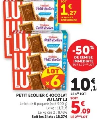 PETIT ECOLIER CHOCOLAT AU LAIT LU