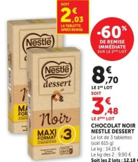 CHOCOLAT NOIR NESTLE DESSERT
