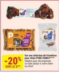 Sur une sélection de friandises pour chien PURE FAMILY
