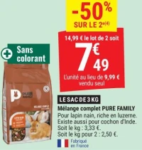 Mélange complet PURE FAMILY Pour lapin nain