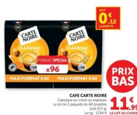 CAFE CARTE NOIRE Classique ou corsé ou espresso