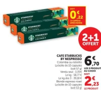 CAFE STARBUCKS BY NESPRESSO Colombia ou ristretto