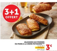 JALOUSIES AUX POMMES OU PAINS A LA CREME PATISSIERE