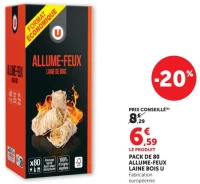 PACK DE 80 ALLUME-FEUX LAINE BOIS U