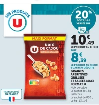 NOIX DE CAJOU GRILLÉES & SALÉES U