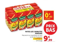 PATES LES 3 MINUTES PANZANI Macaroni ou coquillette ou torti