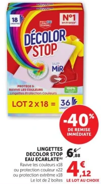LINGETTES DECOLOR STOP EAU ECARLATE