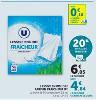 LESSIVE EN POUDRE PARFUM FRAICHEUR U(A)