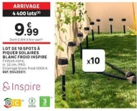 LOT DE 10 SPOTS À PIQUER SOLAIRES BLANC FROID INSPIRE