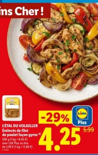 Émincés de filet de poulet façon gyros (6)