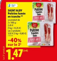 SAINT ALBY Poitrine fumée en tranche