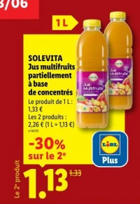 SOLEVITA Jus multifruits partiellement à base de concentrés