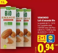 VEMONDO Lait d'amande Bio