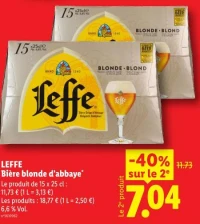 LEFFE Bière blonde d'abbaye