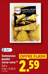 Samoussas poulet curry-coco