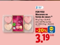 FOR YOU Macarons en forme de cœurs