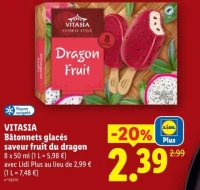 Bâtonnets glacés saveur fruit du dragon
