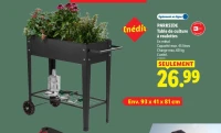 Table de culture à roulettes