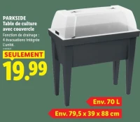 PARKSIDE Table de culture avec couvercle