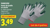 PARKSIDE Gants de jardin en nitrile