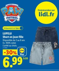 Short en jean fille