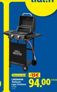 LANDMANN Barbecue à gaz 2 brûleurs