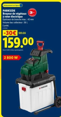 PARKSIDE Broyeur de végétaux à rotor électrique