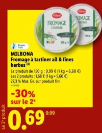 Fromage à tartiner ail & fines herbes