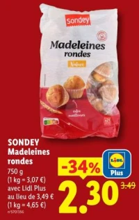 SONDEY Madeleines rondes