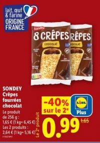 SONDEY Crêpes fourrées chocolat