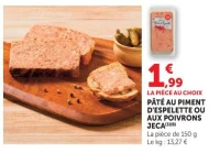 PÂTÉ AU PIMENT D'ESPELETTE OU AUX POIVRONS JECA