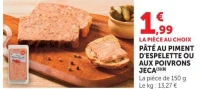 PÂTÉ AU PIMENT D'ESPELETTE OU AUX POIVRONS JECA