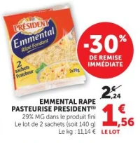 EMMENTAL RAPE PASTEURISE PRESIDENT(5)