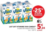 LAIT UHT VITAMINE VIVA CANDIA