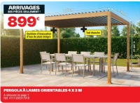 PERGOLA À LAMES ORIENTABLES 4 X 3 M