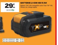 TITAN BATTERIE LI-ION 18V 5 AH